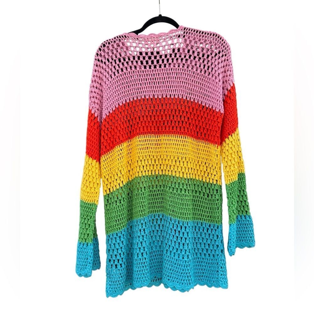 Show Me Your Mumu Women's Paula Colorful Color-block Crochet Pullover Size Small - Picture 5 of 8